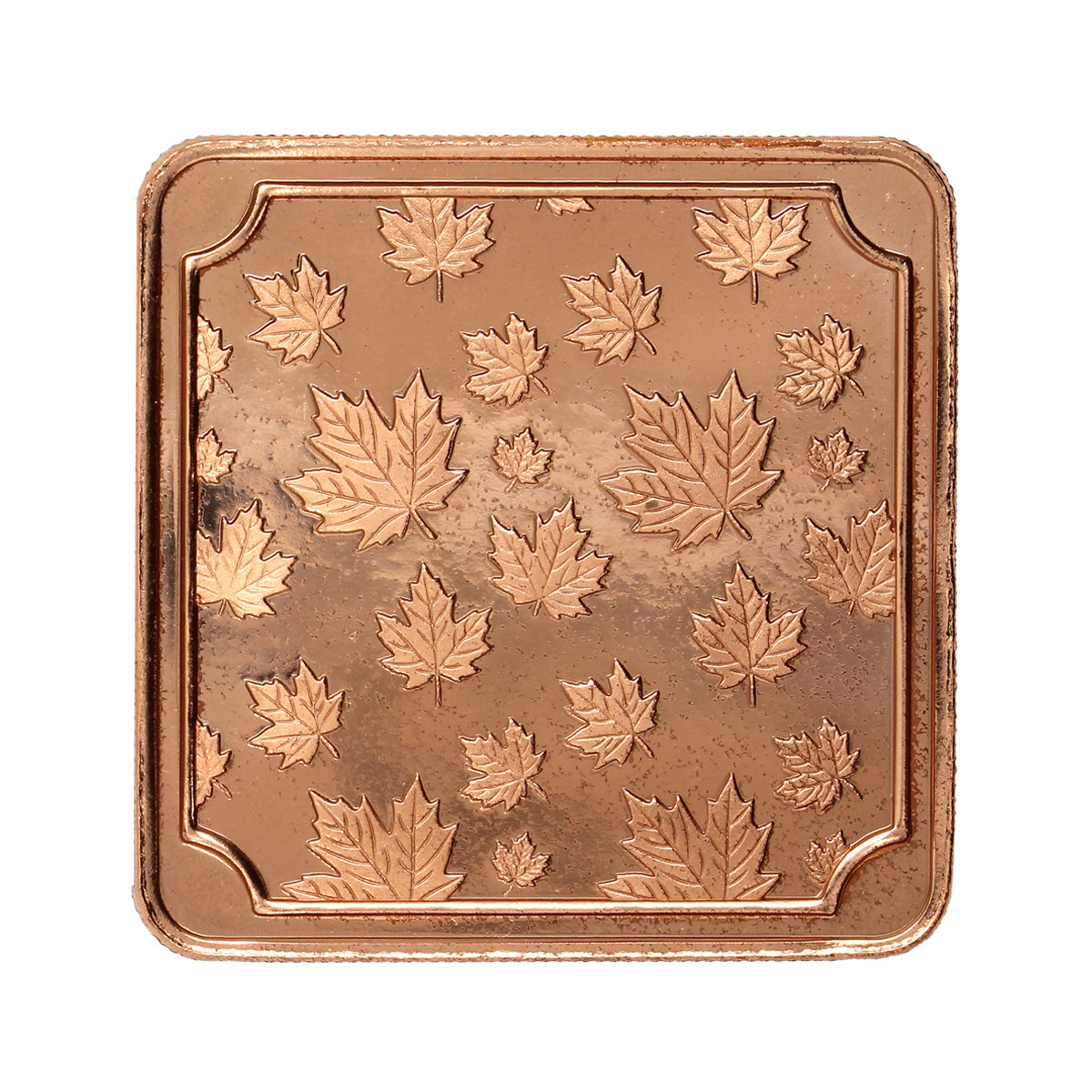 Maple Leaves Stackable 1oz. .999 Fine Copper Square Bar