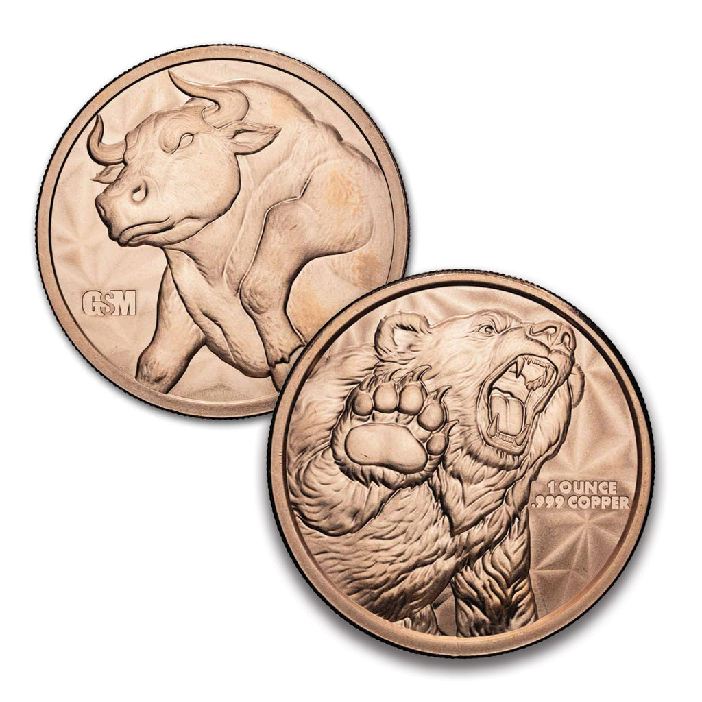 Bull & Bear GSM 1oz. .999 Fine Copper