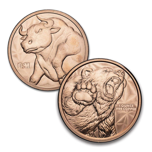 Bull & Bear GSM 1oz. .999 Fine Copper
