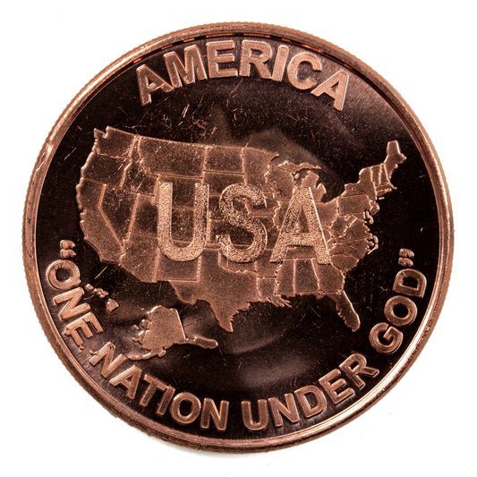 USA One Nation 1oz. .999 Fine Copper