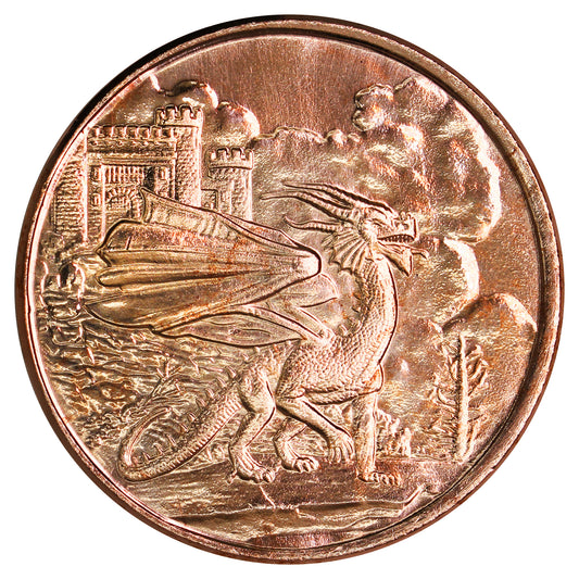 Welsh Red Dragon 1oz. .999 Fine Copper