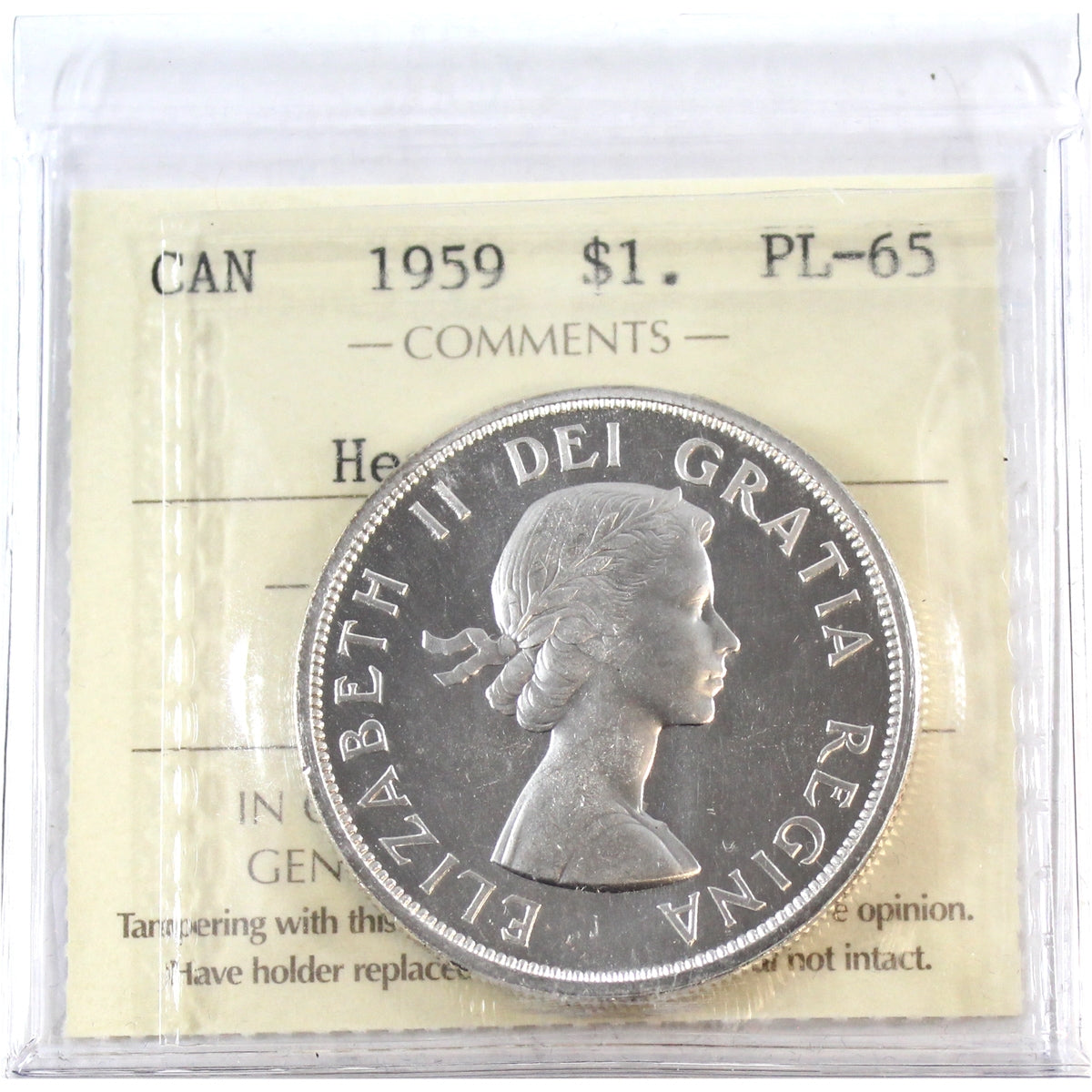 1959 Canada Dollar ICCS Certified PL65 Heavy Cameo