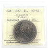1977 SWL; Detached Jewel (Variety 3) Canada Nickel Dollar ICCS Certified MS64