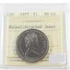 1977 Attached Jewel Canada Nickel Dollar ICCS Certified MS65