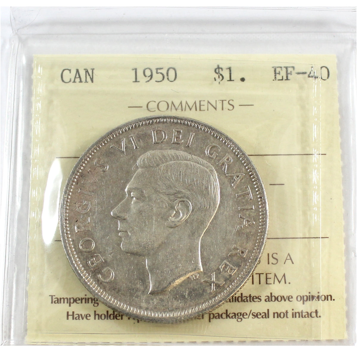 1950 Arnprior Canada Dollar ICCS Certified EF40
