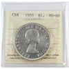 1955 Canada Dollar ICCS Certified MS60