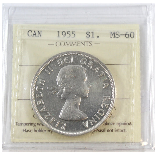 1955 Canada Dollar ICCS Certified MS60