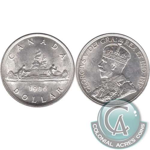 1936 Canada Dollar Almost Uncirculated (AU50)