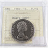 1969 Canada Nickel Dollar ICCS Certified PL65 Heavy Cameo