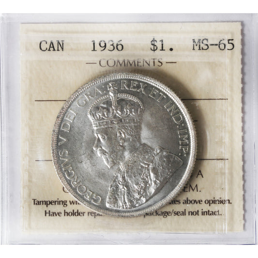 1936 Canada Dollar ICCS Certified MS-65 (YG 159)