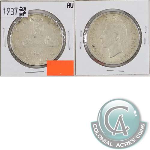 1937 2x HP Canada Dollar Almost Uncirculated (AU50)