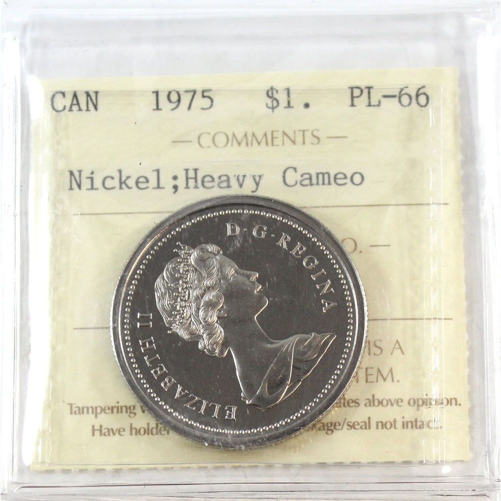 1975 Canada Nickel Dollar ICCS Certified PL66 Heavy Cameo