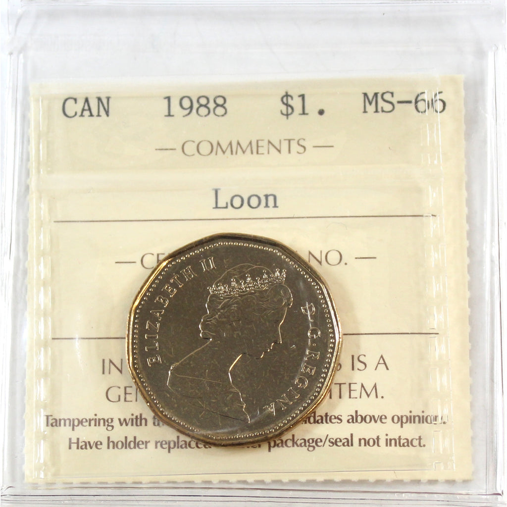 1988 Canada Loon Dollar ICCS Certified MS66