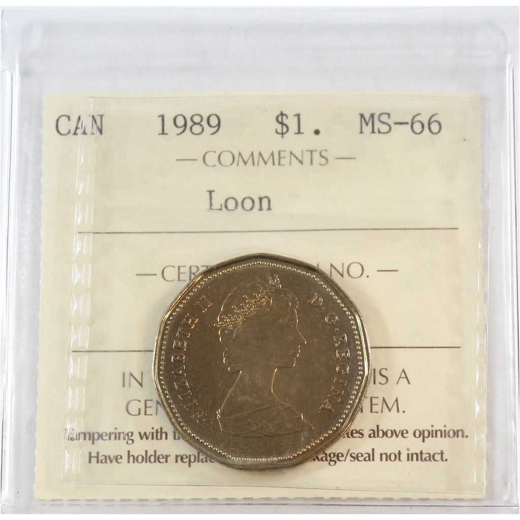 1989 Canada Loon Dollar ICCS Certified MS66