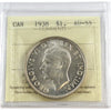 1938 Canada Dollar ICCS Certified AU55