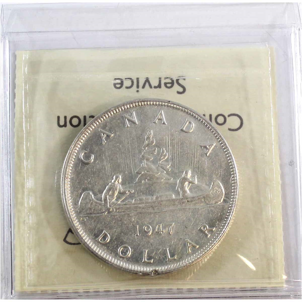 1947 Pointed 7 Canada Dollar ICCS Certified EF40