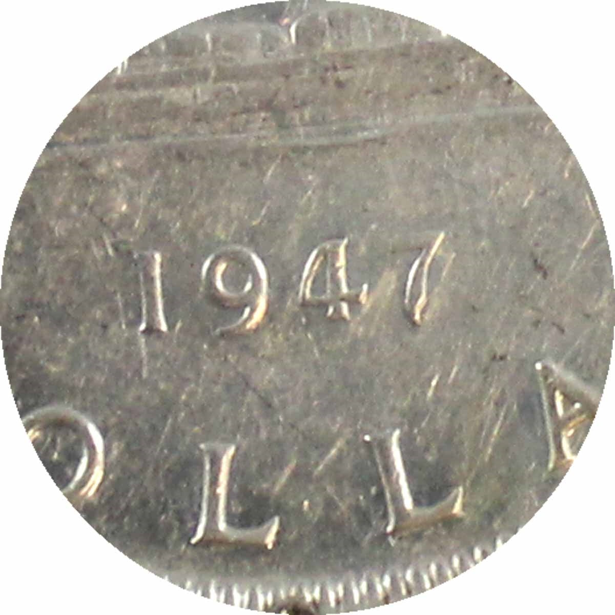 1947 Pointed 7 Canada Dollar ICCS Certified EF40