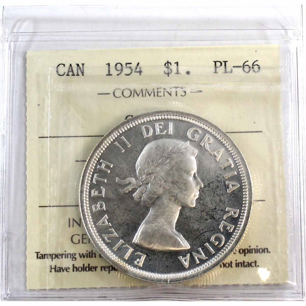 1954 Canada Dollar ICCS Certified PL66 Cameo