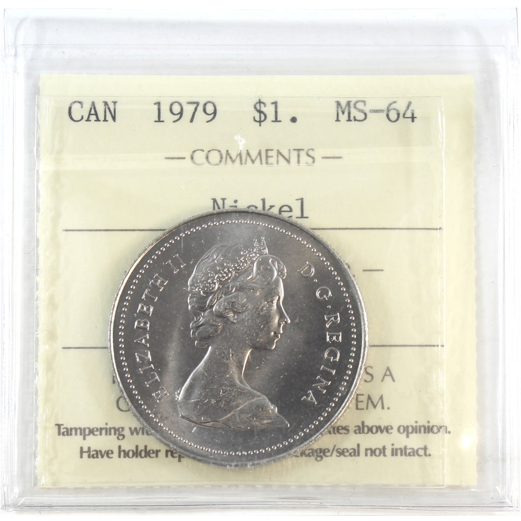 1979 Canada Nickel Dollar ICCS Certified MS64