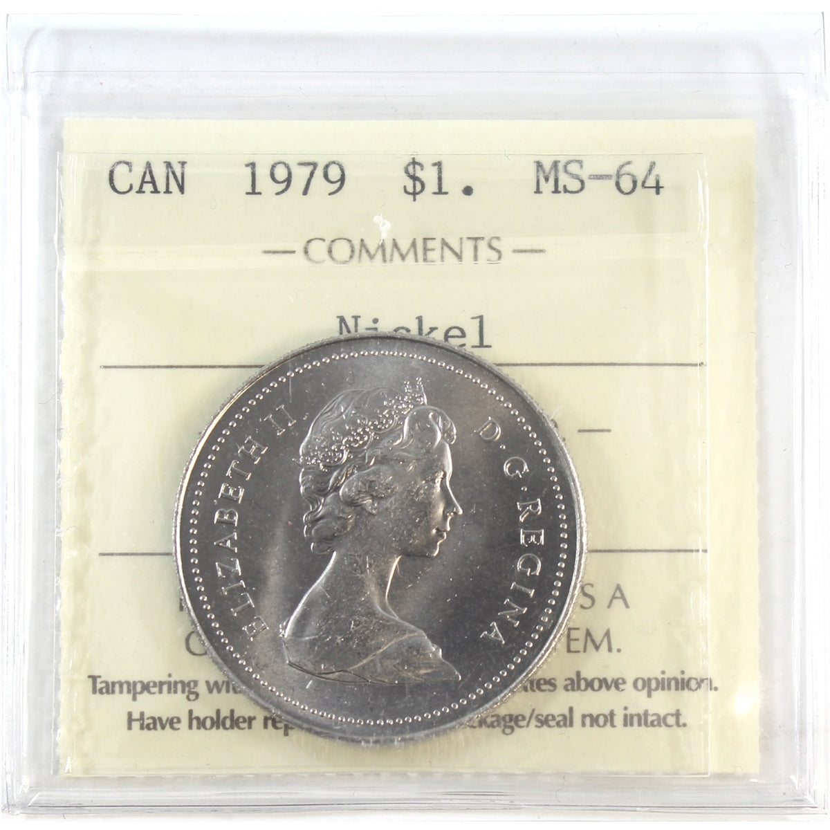 1979 Canada Nickel Dollar ICCS Certified MS64