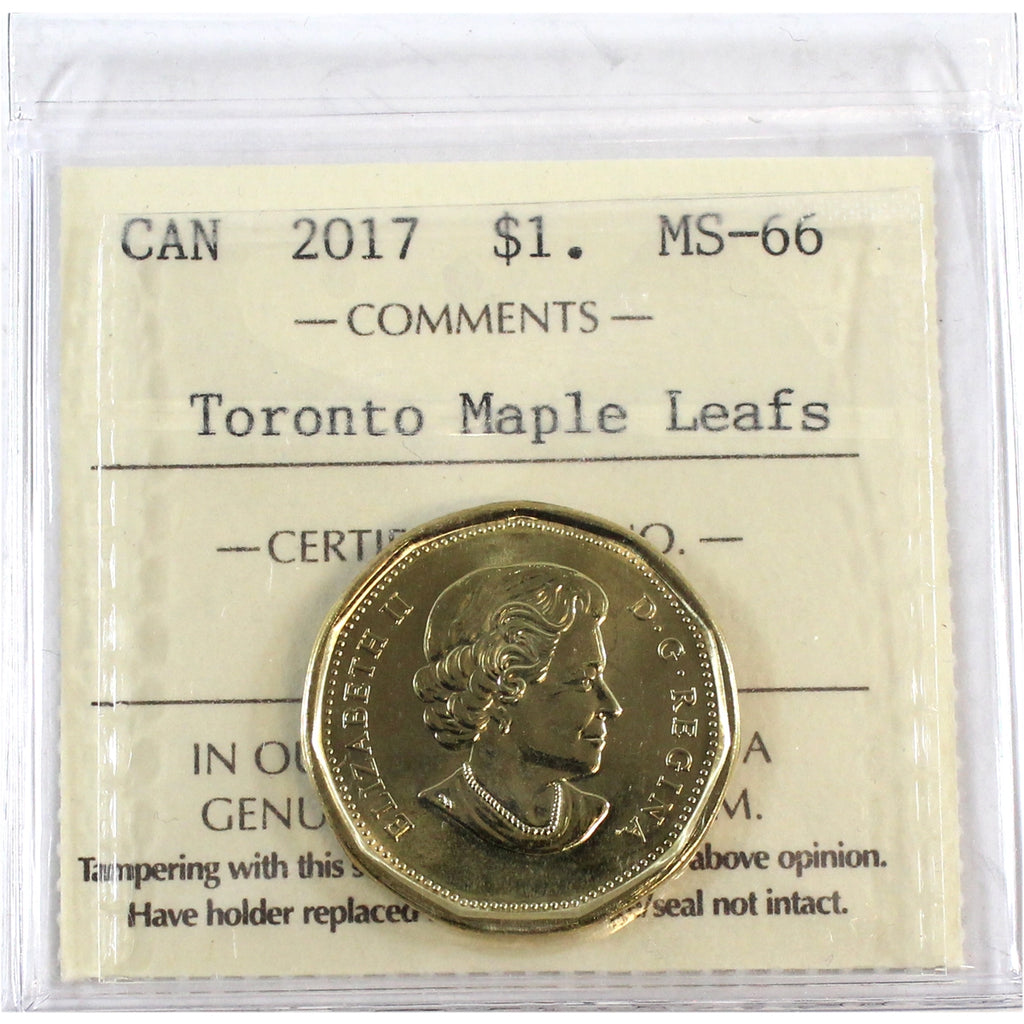 2017 Toronto Maple Leafs Canada Dollar ICCS Certified MS66