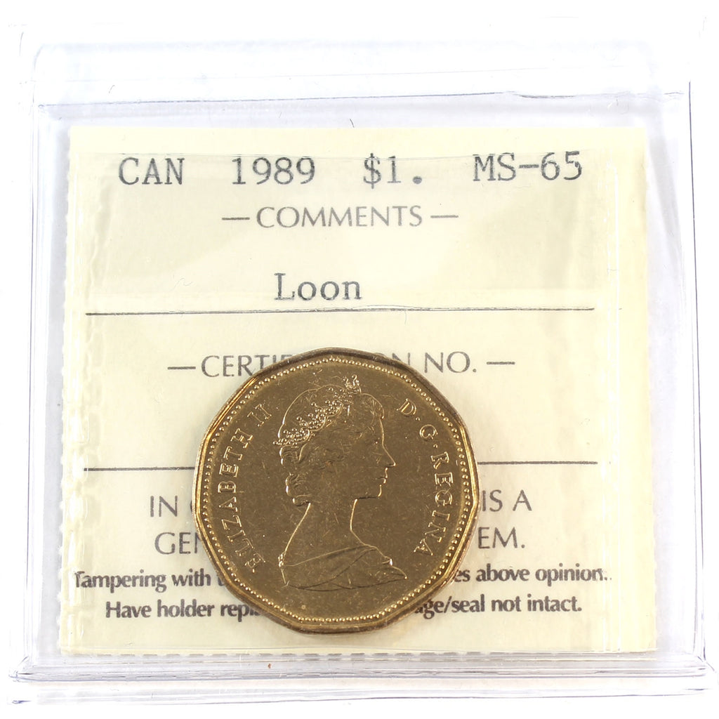 1989 Canada Loon Dollar ICCS Certified MS65