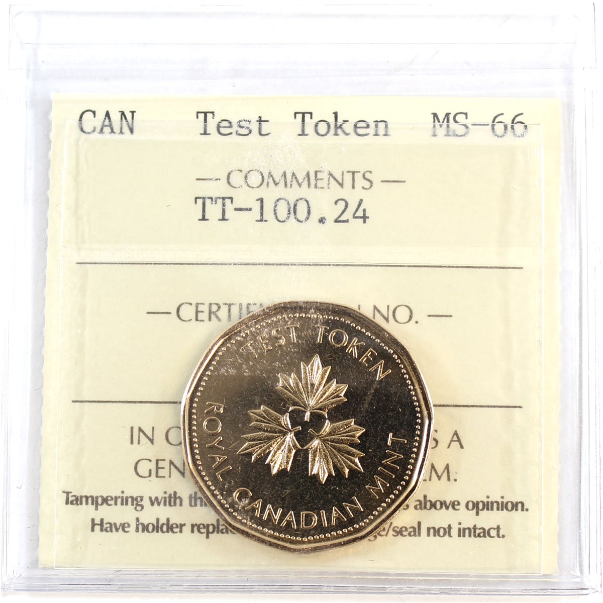 TT-100.24 (2006) Canada Test Token Dollar ICCS Certified MS66