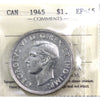 1945 Canada Dollar ICCS Certified EF45