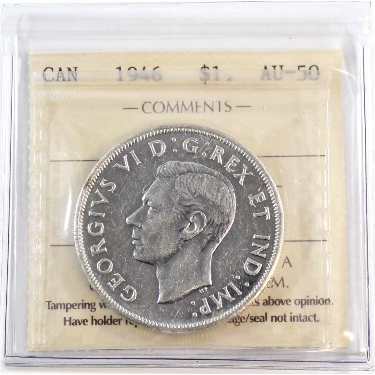 1946 Canada Dollar ICCS Certified AU50