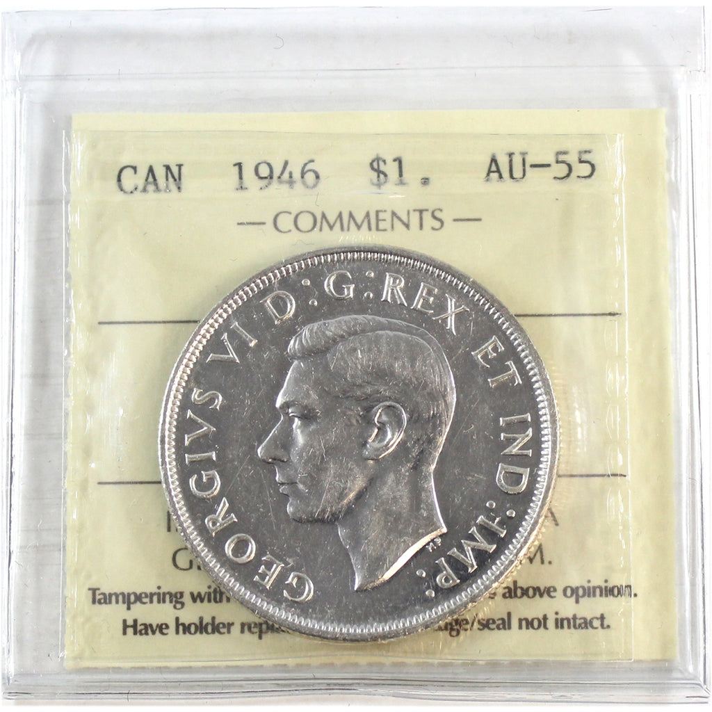 1946 Canada Dollar ICCS Certified AU55