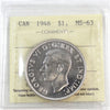 1946 Canada Dollar ICCS Certified MS63