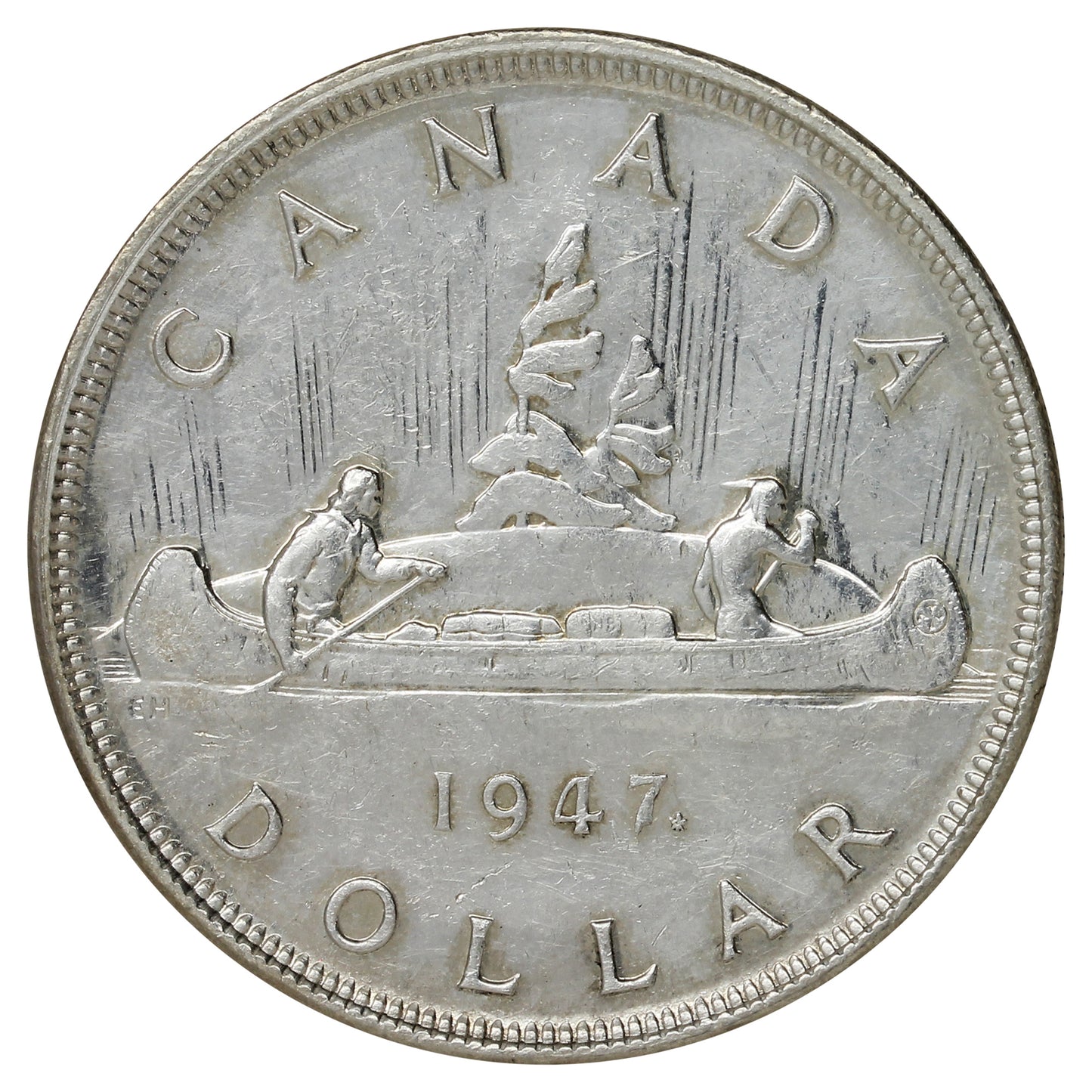 1947 2x HP Maple Leaf Canada Dollar AU-UNC (AU55) $