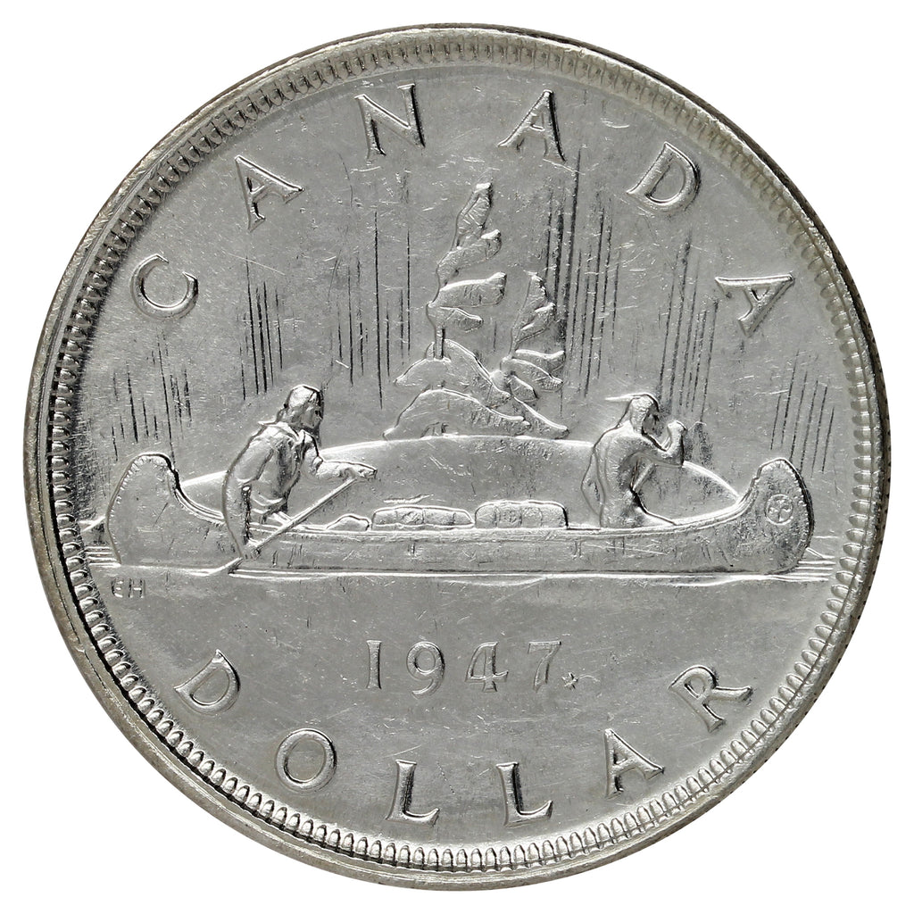 1947 2x HP Maple Leaf Canada Dollar Brilliant Uncirculated (MS63) $