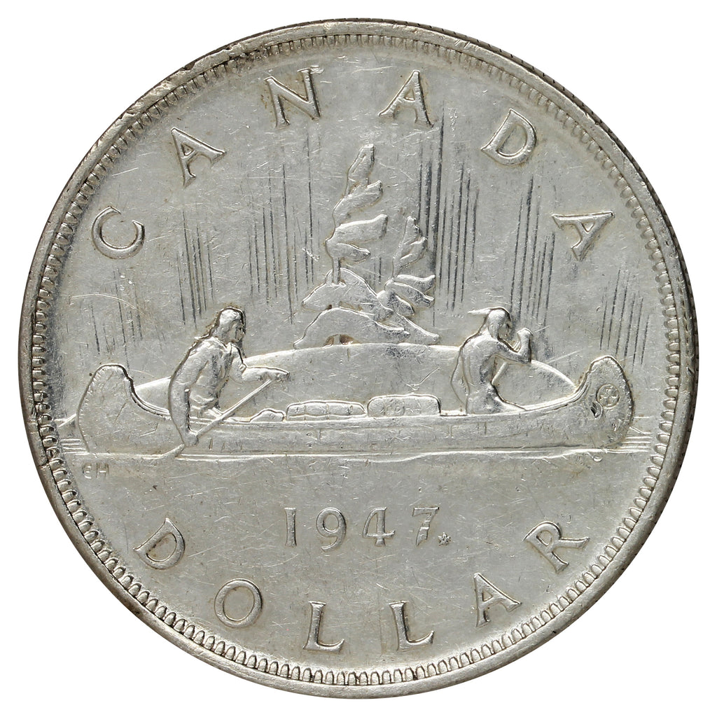 1947年 カナダ 25セント銀貨 メープルリーフ P-L ANACS AU-58 ベターコイン (WB3) No.