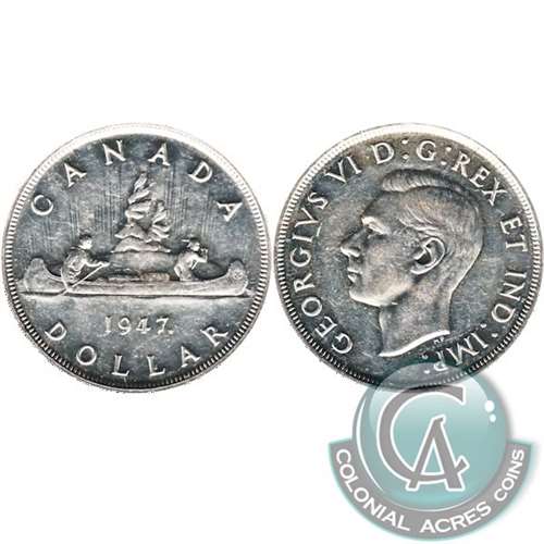 1947 Maple Leaf Canada Dollar EF-AU (EF45) $
