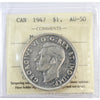 1947 Maple Leaf Canada Dollar ICCS Certified AU50