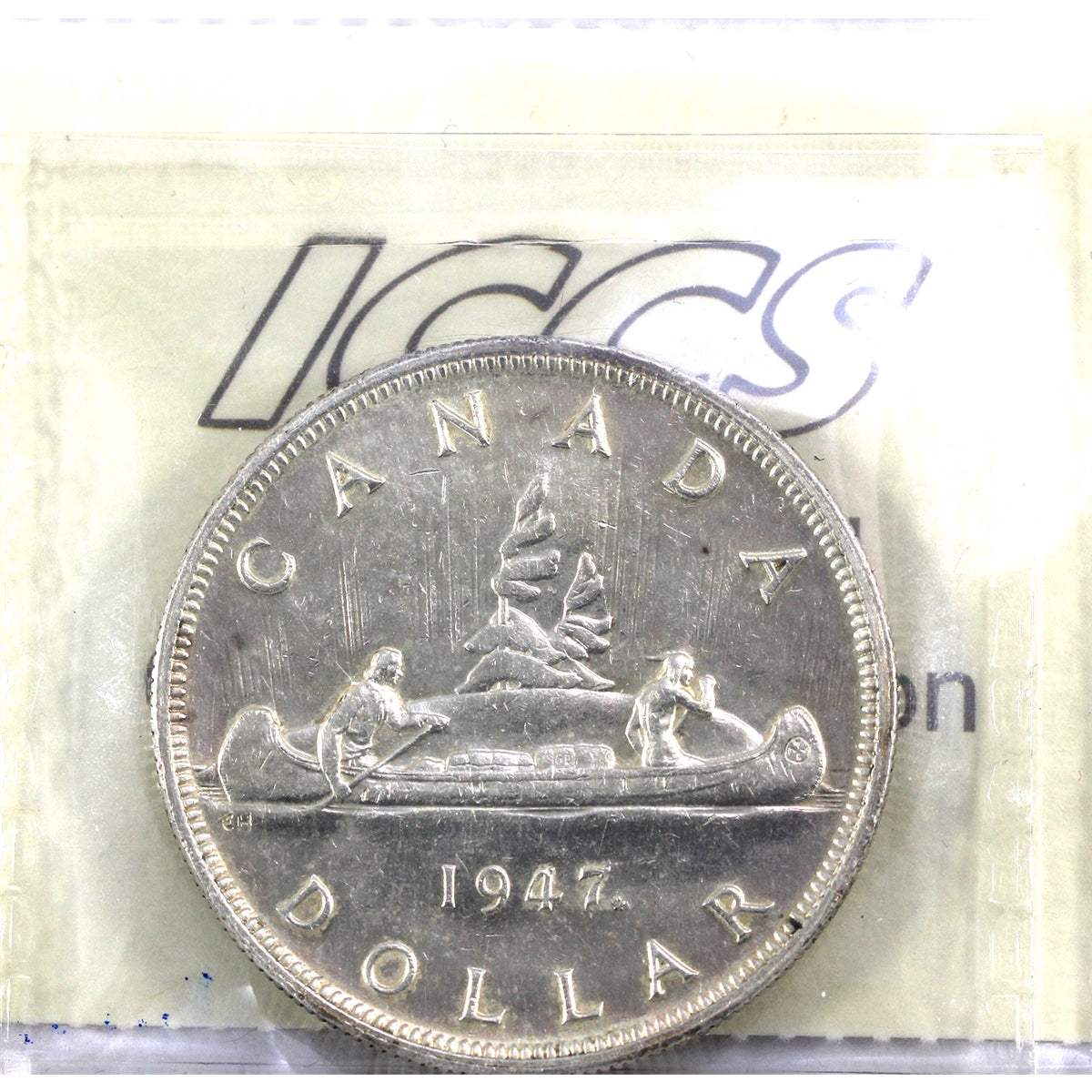 1947 Maple Leaf Canada Dollar ICCS Certified AU55