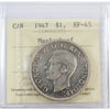 1947 Maple Leaf Canada Dollar ICCS Certified EF45