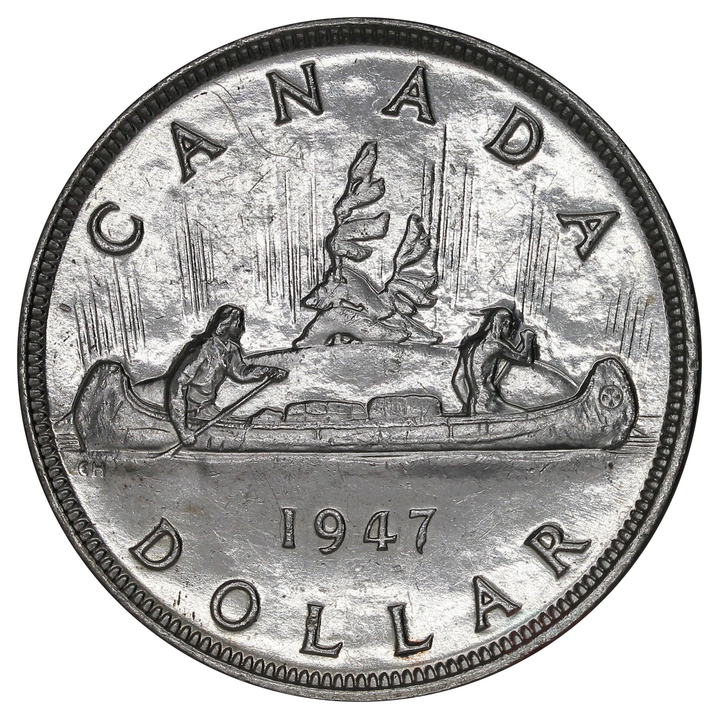 1947 Pointed 7 3x HP Canada Dollar Extra Fine (EF40) $