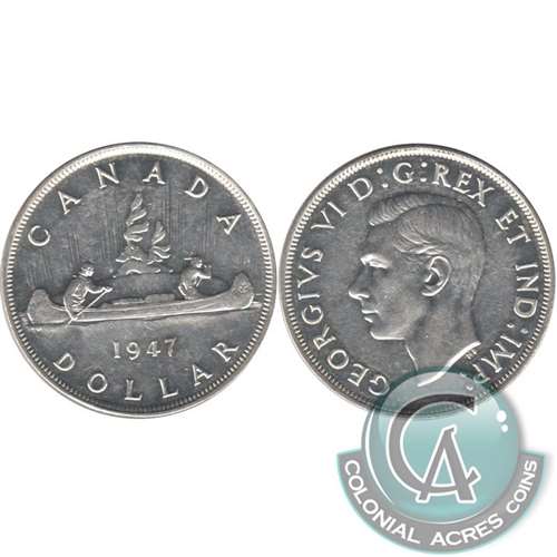 1947 Pointed 7 4x HP Canada Dollar EF-AU (EF45) $