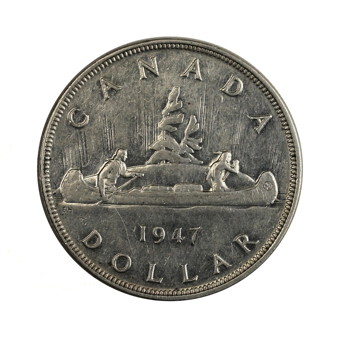 1947 Pointed 7 4x HP Canada Dollar VF-EF (VF30) $