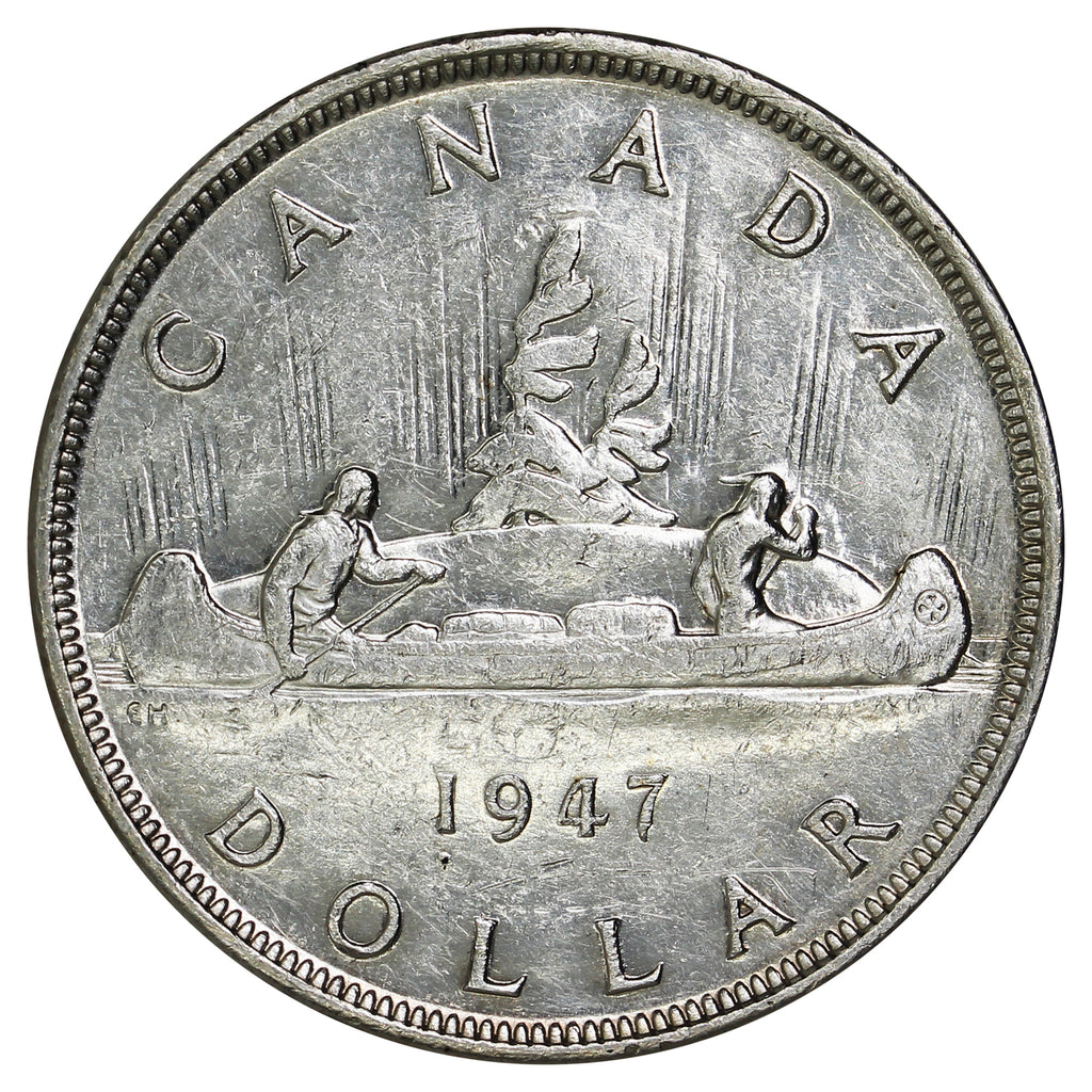 1947 Pointed 7 Canada Dollar VF-EF (VF30) $