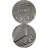 1947 Pointed 7; Quadruple Punched HP Canada Dollar ICCS Certified AU55