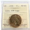 2006 Canada RCM Logo Loon Dollar ICCS Certified MS65