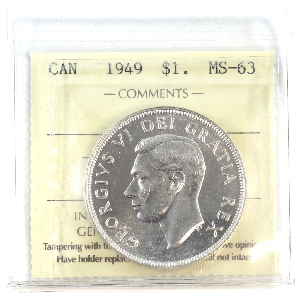 1949 Canada Dollar ICCS Certified MS63