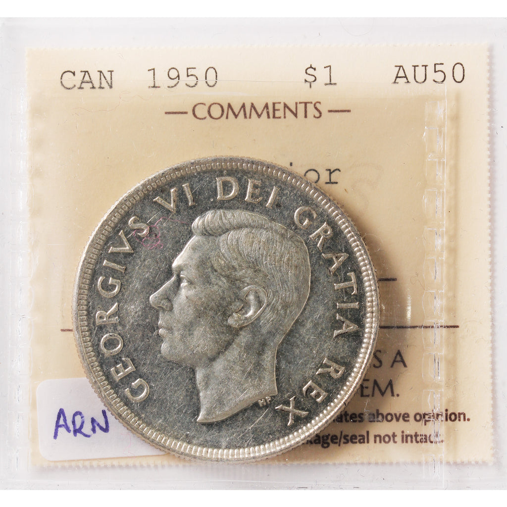 1950 Arnprior Canada Dollar ICCS Certified AU50