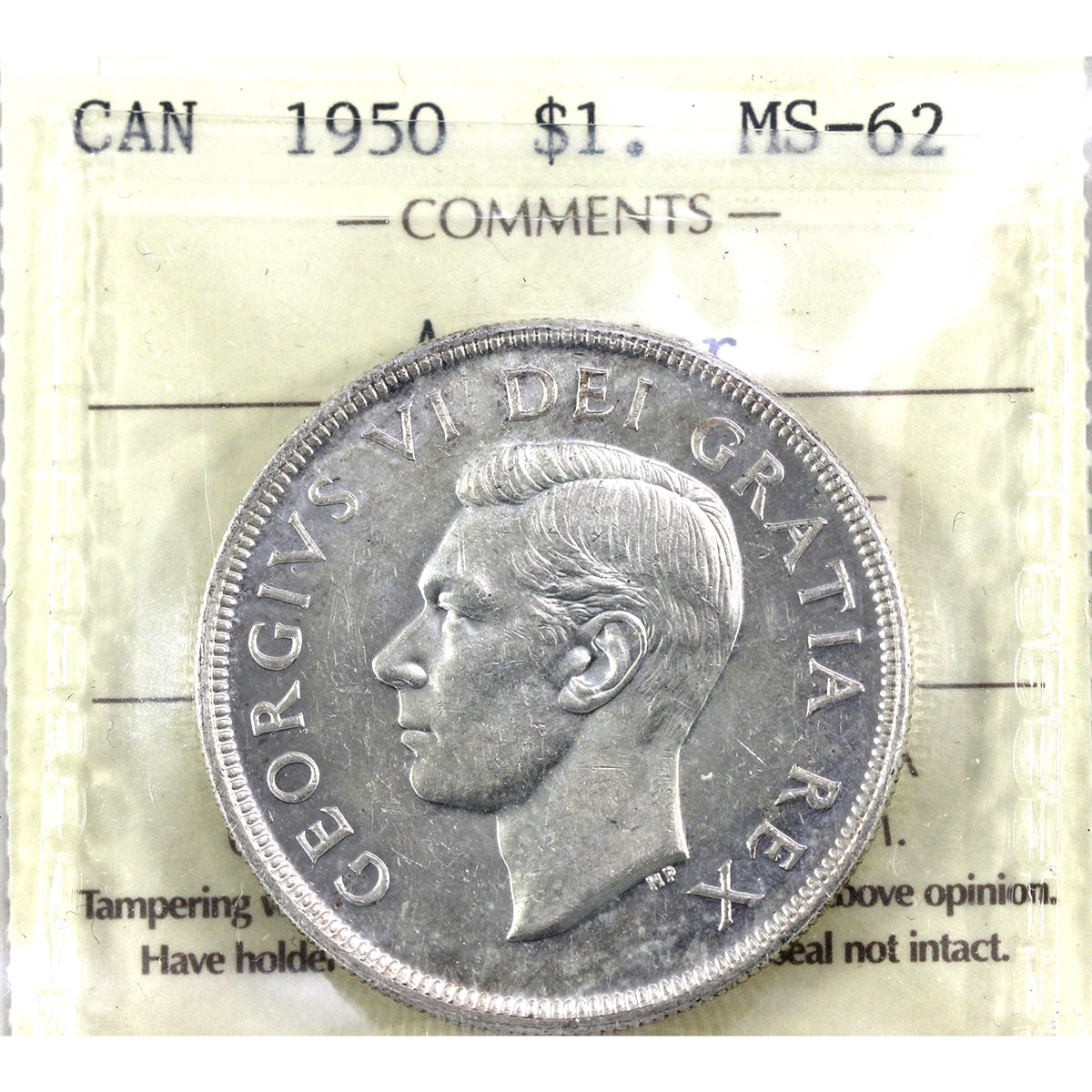 1950 Arnprior Canada Dollar ICCS Certified MS62