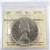1955 Arnprior with Die Breaks Canada Dollar ICCS Certified AU55