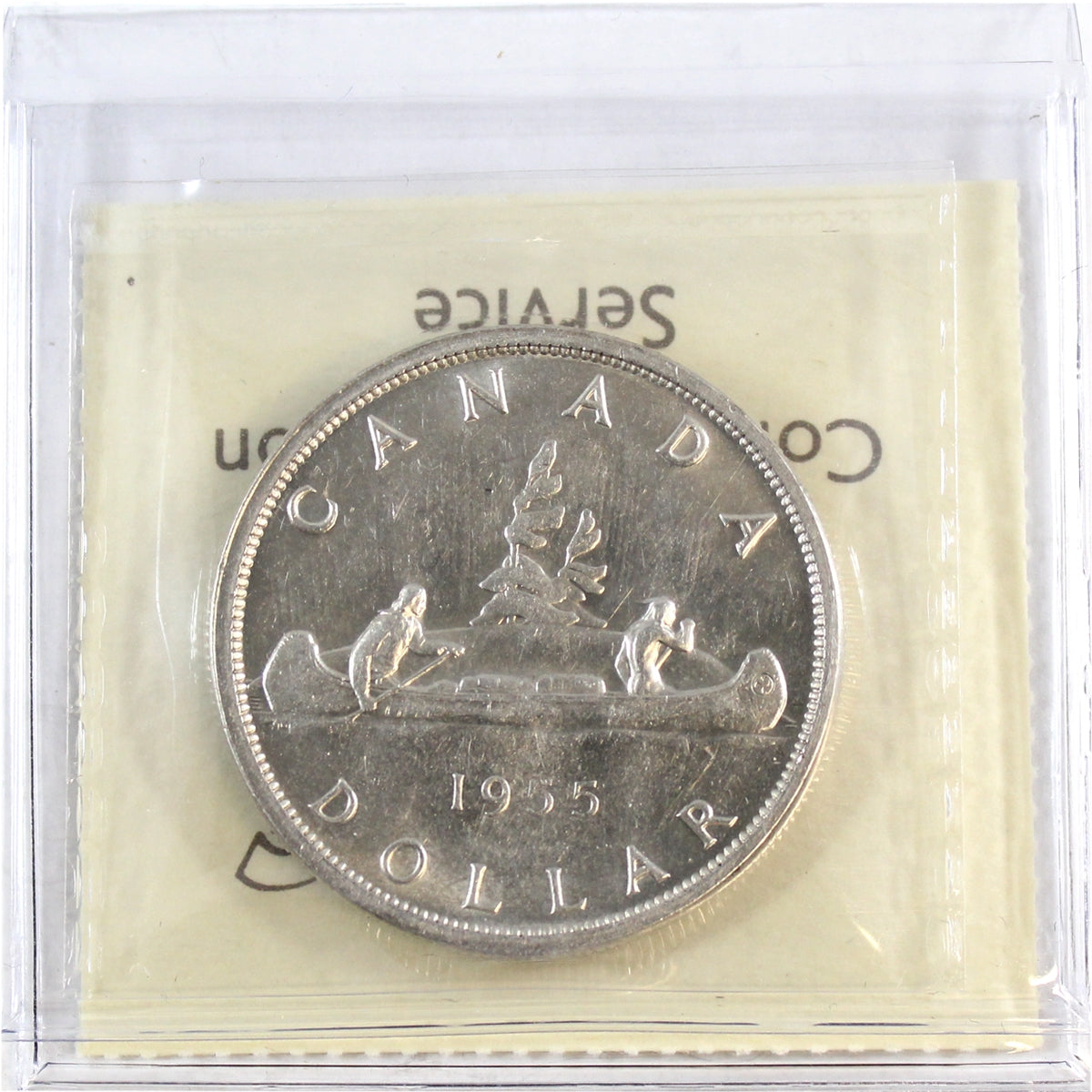 1955 Arnprior with Die Breaks Canada Dollar ICCS Certified AU55