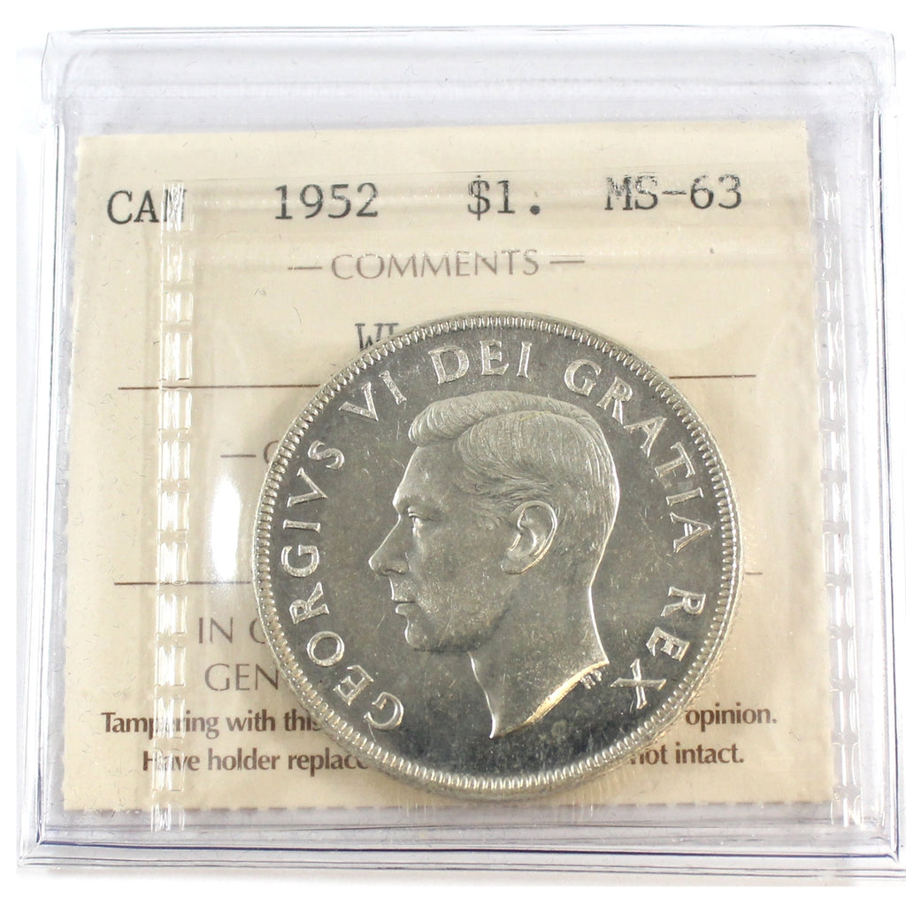 1952 WL Canada Dollar ICCS Certified MS63